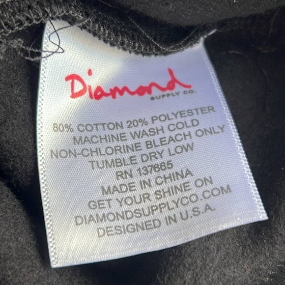 NEW DIAMOND SUPPLY CO. men's reflection hoodie in black NWT unisex pull on - Picture 11 of 13